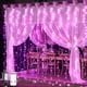thumbnail image 1 of 300 LED Curtain Lights with Remote Control, Pink String Lights for Bedroom Christmas Window Wall Party Teen Girls Room Dorm Valentine's Day, 1 of 18