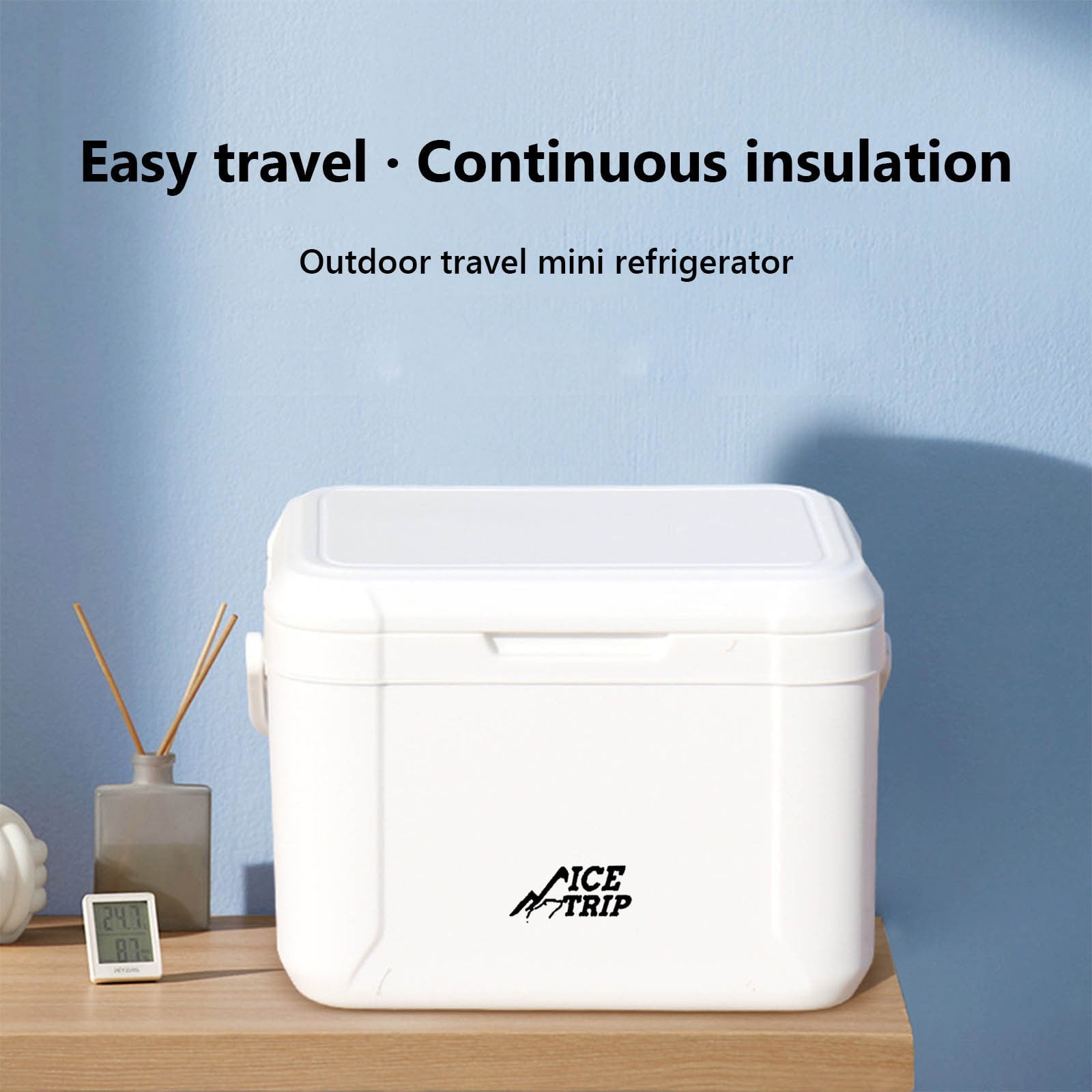 5L Portable Cooler Hard-Sided with Temp Gauge Ice Retention for Camping, Picnics, Tailgating, Leak-Proof Compact Food Container