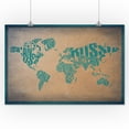 thumbnail image 3 of World Map, Typography (16x24 Giclee Gallery Art Print, Vivid Textured Wall Decor), 3 of 3