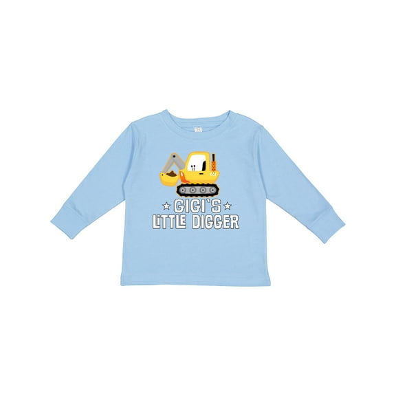 Inktastic Gigi Little Digger Construction Truck Boys Long Sleeve Toddler T-Shirt