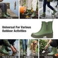thumbnail image 2 of SMILIN Women’s Waterproof Chelsea Ankle Rain Boots with Side Zipper,Green, US Size 7, 2 of 4