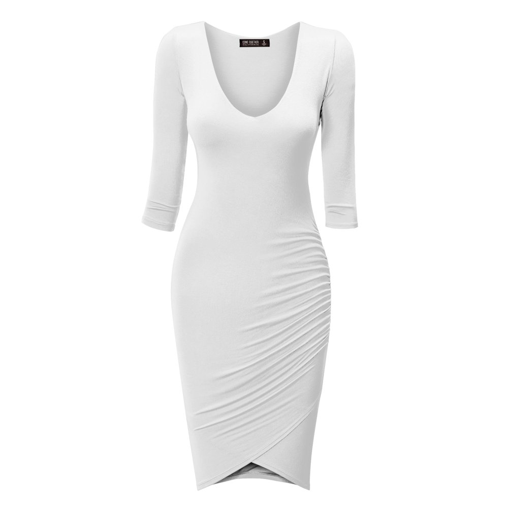 white vneck dress
