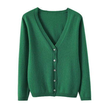 Baberdicy on Clearance under $15 Women's Spring And Autumn Leisure Loose Solid Long Sleeve V Neck Button Knitted Soft Cardigan Coat Pink Xl