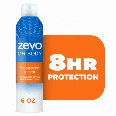 Zevo On Body Mosquito + Tick Repellent - Bug Spray - 6oz Aerosol Spray