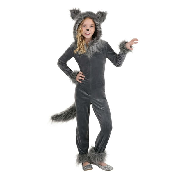 Girl's Grey Wolf Costume