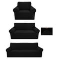 thumbnail image 7 of Drevy 3-Piece Slipcover Set - Polyester Spandex Couch Covers, Furniture Cover for Sofa/Loveseat/Couch Arm Chair, Premium Brushed Sofa Covers for 3 Cushion Couch, Black, 7 of 7