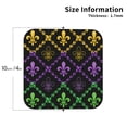 thumbnail image 2 of Lsque Mardi Gra Geometric Pattern 4" Drink Coasters Set of 4, PVC Leather Absorbent Coasters, Table Coaster Set Decorative Coffee Cup Coasters Housewarming Gift -Square, 2 of 6