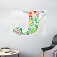 thumbnail image 1 of Letter J Tapestry, Initial Capital J with Tropical Nature Elements Leaves and Flowers Abstract Swirls, Wall Hanging for Bedroom Living Room Dorm Decor, 60W X 40L Inches, Multicolor, by Ambesonne, 1 of 2