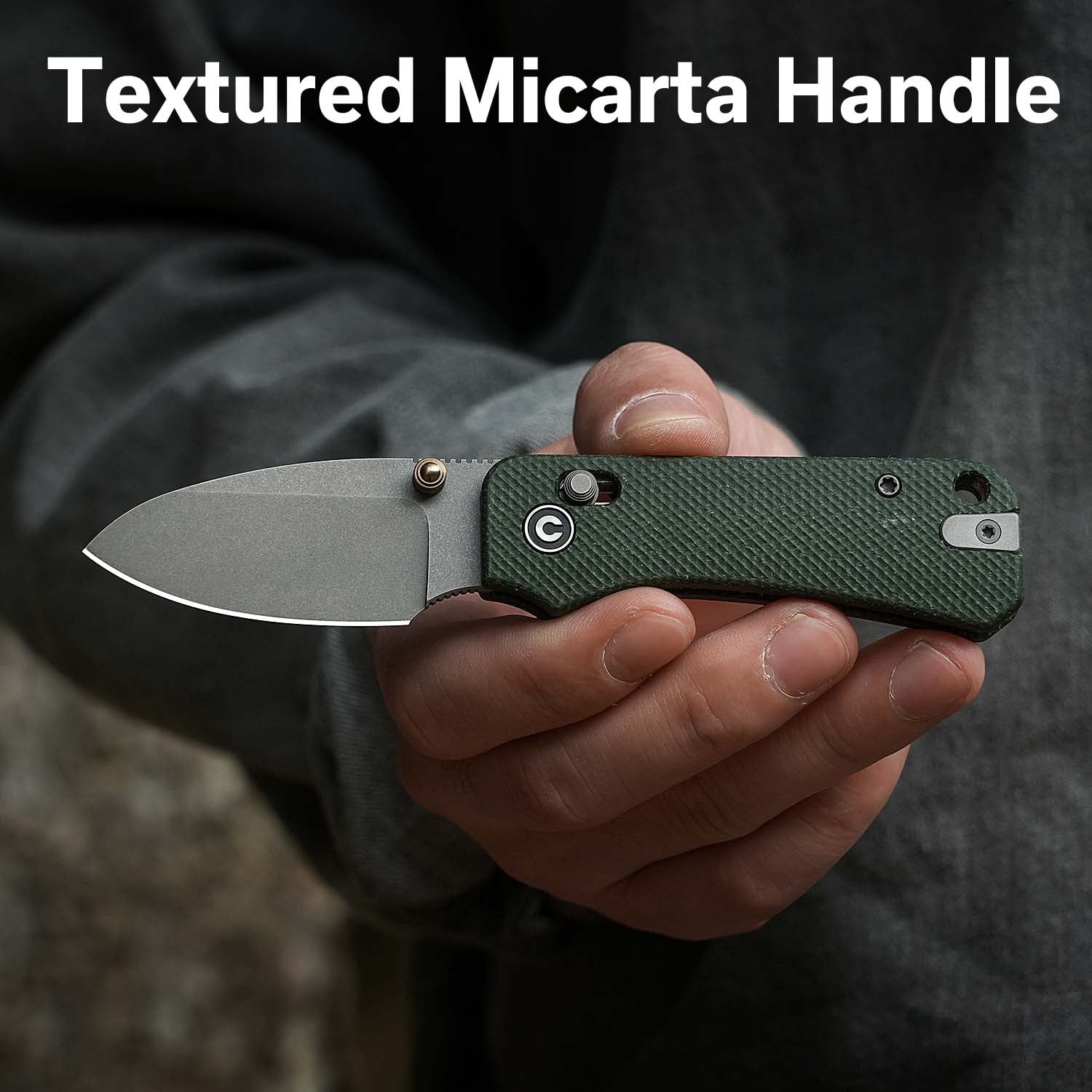 CIVIVI Small Pocket Knife Baby Banter 2 Crossbar Lock folding Knife with 2.34" Nitro-V Blade Micarta Handle, Titanium Thumb Stud Opener C23074-3