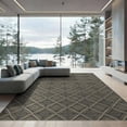 thumbnail image 2 of ODIKA 8'x10' Washable Area Rug Non-Shedding, Easy Care, Vintage Distressed Geometric Bands Faded Interlocking Abstract Grid Refined for King Size Bedroom Under Bed, Master Suite, 2 of 7