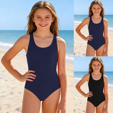 RTKFRFLM Teens One Piece Swimsuit with Padded Top Classic Athletic Training Bathing Suit for Big Girls Ages 7-16
