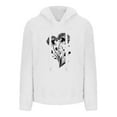 thumbnail image 4 of Miluxas Womens Fall Winter Oversized Hoodies Fleece Sweatshirts Dandelion Graphic Drawstring Long Sleeve Plush Pullover Top White XL(XL), 4 of 4