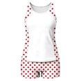 thumbnail image 5 of SYMOID Womens Red Polka Dot Two Piece Swimsuit Set - Racerback Tankini Top & Boy Shorts, High Neck Retro Quick Dry Active Swimwear,Size XL, 5 of 9
