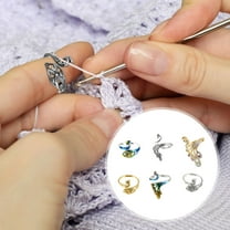 GOOHOCHY  6 Pcs Crotchet Crochet Ring for Finger Knitting Loop Rings Woman
