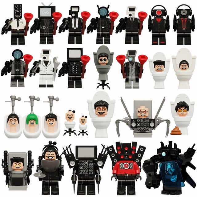 24 PCS Mini Action Figure Building Blocks Set - Creative TV Character Collection Toy for Kids, ABS Material, OPP Bag Packaging