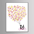 thumbnail image 2 of Lienzo con huella dactilar/huella digital para la firma personal de los invitados a la boda con tinta (#12 Bicicleta rosa), 2 of 3