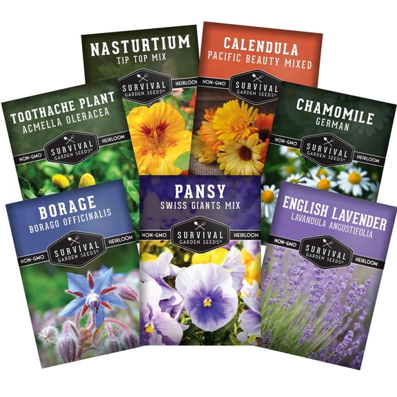 Edible Flower Seeds – 7 Varieties, Full Sun Annual