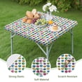 thumbnail image 4 of Colorful Skull Pattern Square Fitted Tablecloth with Elastic Edge,Square Table Cover,Washable Elastic Table Cover for Home Kitchen Party Decor 36"x36", 4 of 6
