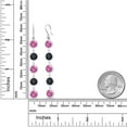 thumbnail image 2 of Gem Stone King 12.00 Ct Round Pink Created Sapphire 925 Sterling Silver Earrings, 2 of 2