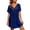 Blue, variant on EliteGoogv Swimsuit Cover Up For Women Lightweight Knit V Neck Beach Loungewear Summer Beach Pool Swimwear Navy
