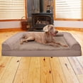 thumbnail image 3 of Furhaven Cama de gel refrescante para perros grandes con refuerzos extraíbles y funda lavable, para perros de hasta 125 libras - Sofá de felpa y gamuza - Almendra, Jumbo Plus/XXL, 3 of 5
