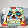 thumbnail image 3 of Mexican Day of the Dead Blanket, Fluffy Soft Cozy Blanket Flannel Plush Microfiber Couch Throw, Bedding, 40"x30", 3 of 7