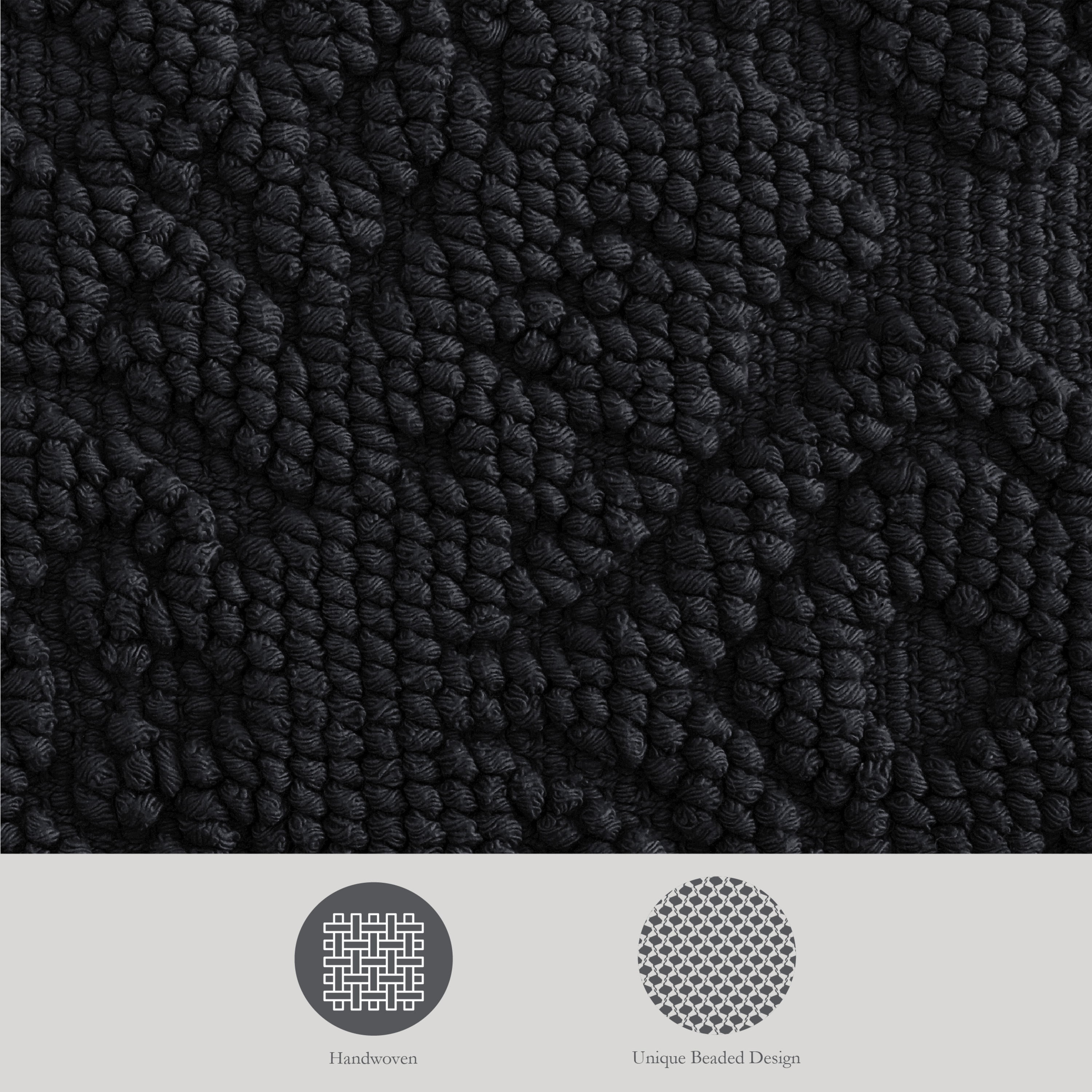 Jean Pierre Ricardo Cotton Fringe 17 x 31 in. Bath Rug, Black