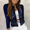 thumbnail image 7 of Byworldtasic Open Front Sequin Jackets for Women Cardigan Glitter Long Sleeve Short Coats Crop Blazer, 7 of 7