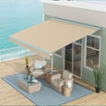thumbnail image 2 of YYAo Patio Awnings Sun Shade Shelter, Patio Awnings, 13' x 10' Electric Awning, Retractable Awning with LED Lights and Remote Controller, Cream White, 2 of 11