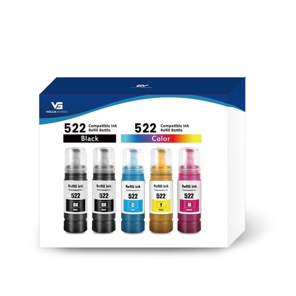 Botellas de recarga de tinta Volca Spares T522 para Epson EcoTank