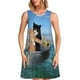 thumbnail image 1 of Disketp Two Brave Cats Are Floating On The Sea Iceberg para Vestido sin Mangas para Mujeres, Vestidos de Verano para Mujeres, Casual y Holgado para la Playa, 1 of 7