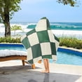 thumbnail image 3 of Yayeee Kids Hooded Towels Toddler Soft Absorbent Beach Bathing Wrap 50" x 23.5", Green and White Plaid Pattern, 3 of 5
