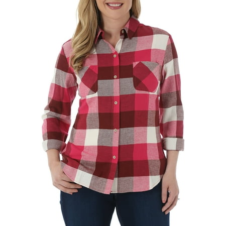 Riders by Lee Women's Plus-Size Long Sleeve Flannel Shirt - Walmart.com