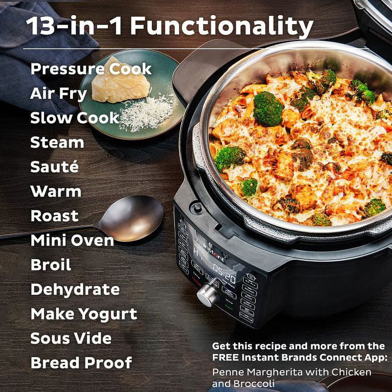 Instant Pot 6.5 Quart Duo Crisp Ultimate Lid with WIFI, 13-in-1 Air Fryer  and Pressure Cooker Combo, Sauté, Slow Cook, Bake, Steam, Warm, Roast