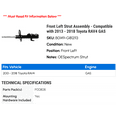 thumbnail image 2 of Front Left Strut Assembly - Compatible with 2013 - 2018 Toyota RAV4 GAS 2014 2015 2016 2017, 2 of 2