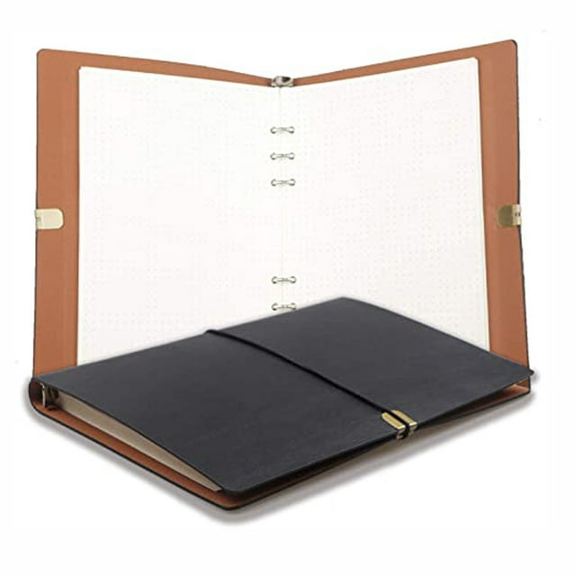 Boovnll Cahier, Cahier Classeur en Cuir A5 Journal Cahier Journal Papier Remplaçable, Fournitures Scolaires, Journal, Cahiers pour le Travail