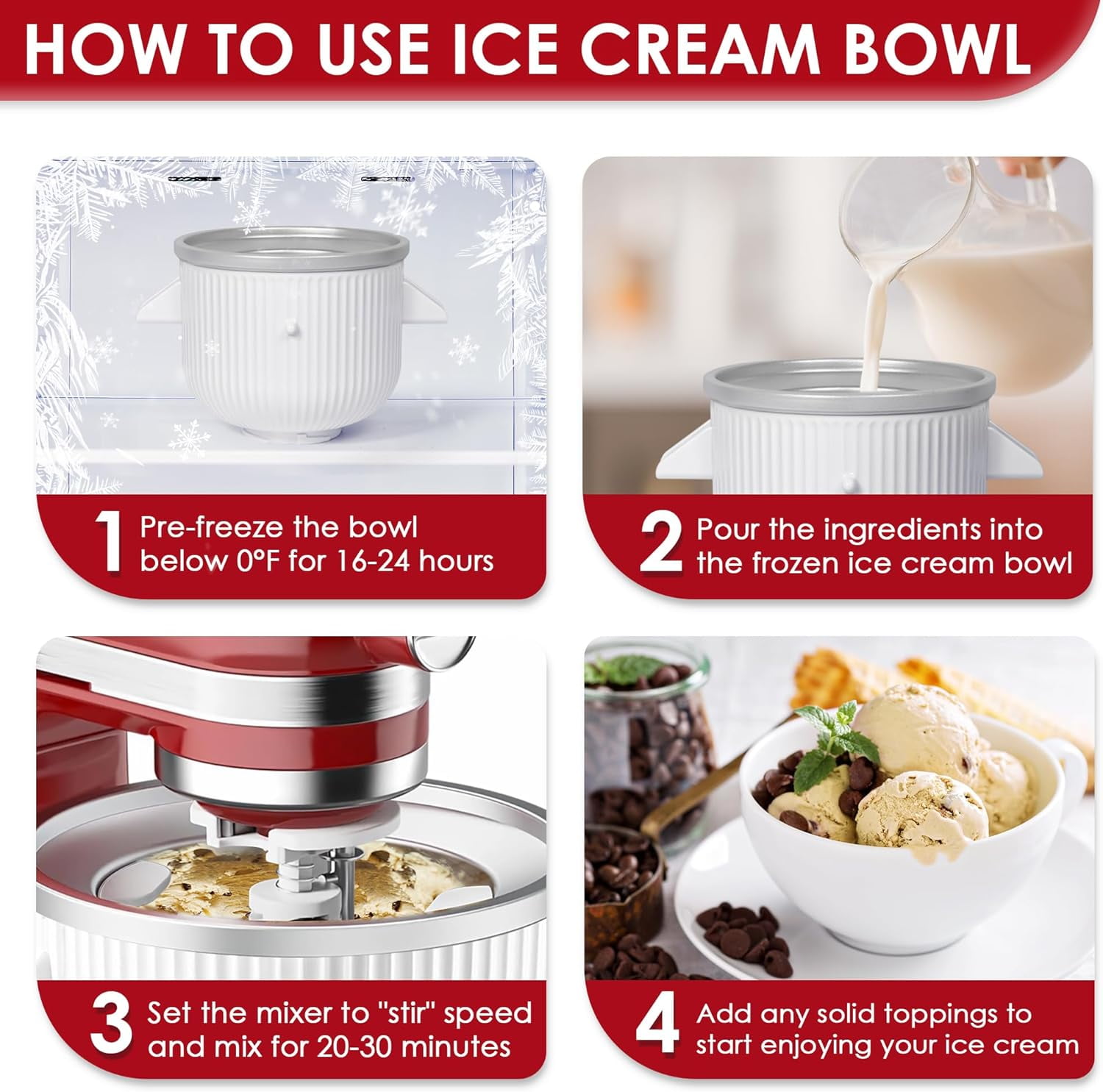Ice Cream Maker Attachment for KitchenAid Mixers and Ice Cream Maker Parts