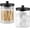Black., variant on 2026 New Hot Sale 2 Pack Black Lid 10oz Clear Glass Apothecary Jars, Dustproof Qtip Holder Bathroom Counter Storage for Cotton Swabs, Pads, Floss Picks & Makeup Bits