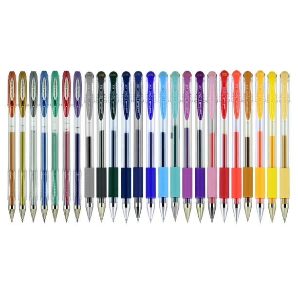 is genoeg kin Bespreken uni-ball Gel Pens, Signo DX Ultra Micro Point (0.38mm) & Stick Medium Point  (0.8mm), Assorted Colors, 24 Count - Walmart.com