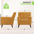 thumbnail image 2 of Magshion Upholstered Accent Chair, Modern Cotton-linen Single Sofa Armchair, for Living Room Office, Yellow, 2 of 9