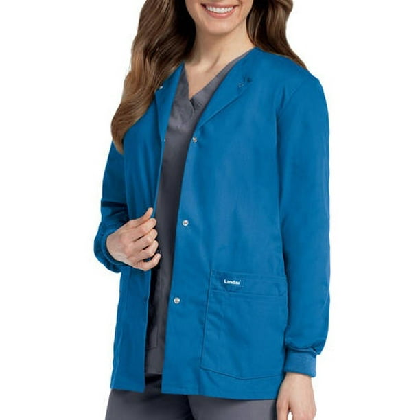 Landau Landau Women's Snap Front Warmup Scrub Jacket
