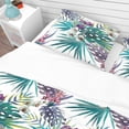 thumbnail image 4 of Designart 'Pattern Orchid Hibiscus Leaves Watercolor Tropics' Tropical Duvet Cover Set, 4 of 4