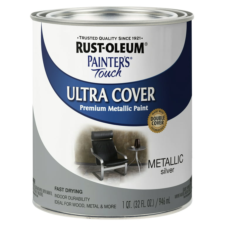 Silver, Rust-Oleum Painter's Touch Ultra Cover Satin Metallic, Quart