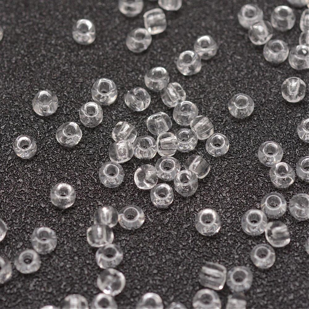 1pound 8/0 Glass Seed Beads Grade A Round Transparent Colours Clear 2.8~3.2mm Hole: 1.0mm about 15000pcs/pound