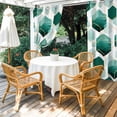 thumbnail image 3 of Outdoor Curtains for Patio Waterproof Turquoise Geometric Indoor/Outdoor Curtain Tiebacks Modern Abstract Lines Privacy Curtain Sun Block Grommet Drapes for Pergolas Gazebo Porch 2 Panel 54x108 Inch, 3 of 9