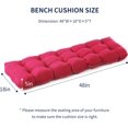 thumbnail image 2 of Outdoor Bench Cushion, 48x18x5 Inch, Waterproof Bench Cushion for Outdoor/Indoor Furniture, Tufted Patio Bench Seat Cushion, Fade Resistant Outdoor Cushions for Porch Swing Couch, Burgundy, 2 of 14