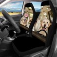 thumbnail image 3 of Uourmeti Golden Retriever Driving Print Car Seat Cover Sets 3 PCS, Car Seat Covers Set Polyester Interior Full Surround for Truck Trucks most Cars, 3 of 10