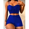 thumbnail image 7 of 2023 Tie Dye Bikini Drawstring Swimsuit Women High Waist Shorts Swimwear Female Padded Bathing Suit Swimming Beachwear Summer, 7 of 7