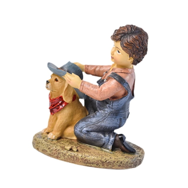 Estatua de niño y perro perfecl decorativa para mesa 115 x 8 x 14 cm