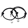 thumbnail image 1 of 2 Pcs Magnetic Couples Bracelets Rope Braided Couple Distance Bracelets Mutual Attraction Relationship Matching Bracelets Friendship Rope Bracelet Set for Women Men-Black, 1 of 2
